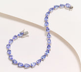 Affinity Gems Sterling Silver Pear Tanzanite Line Bracelet, 7-1/4"